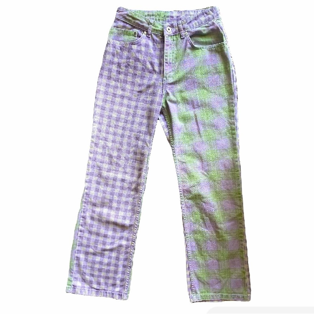 Ragged Jeans Split Leg Straight High Rise Spring Lavender